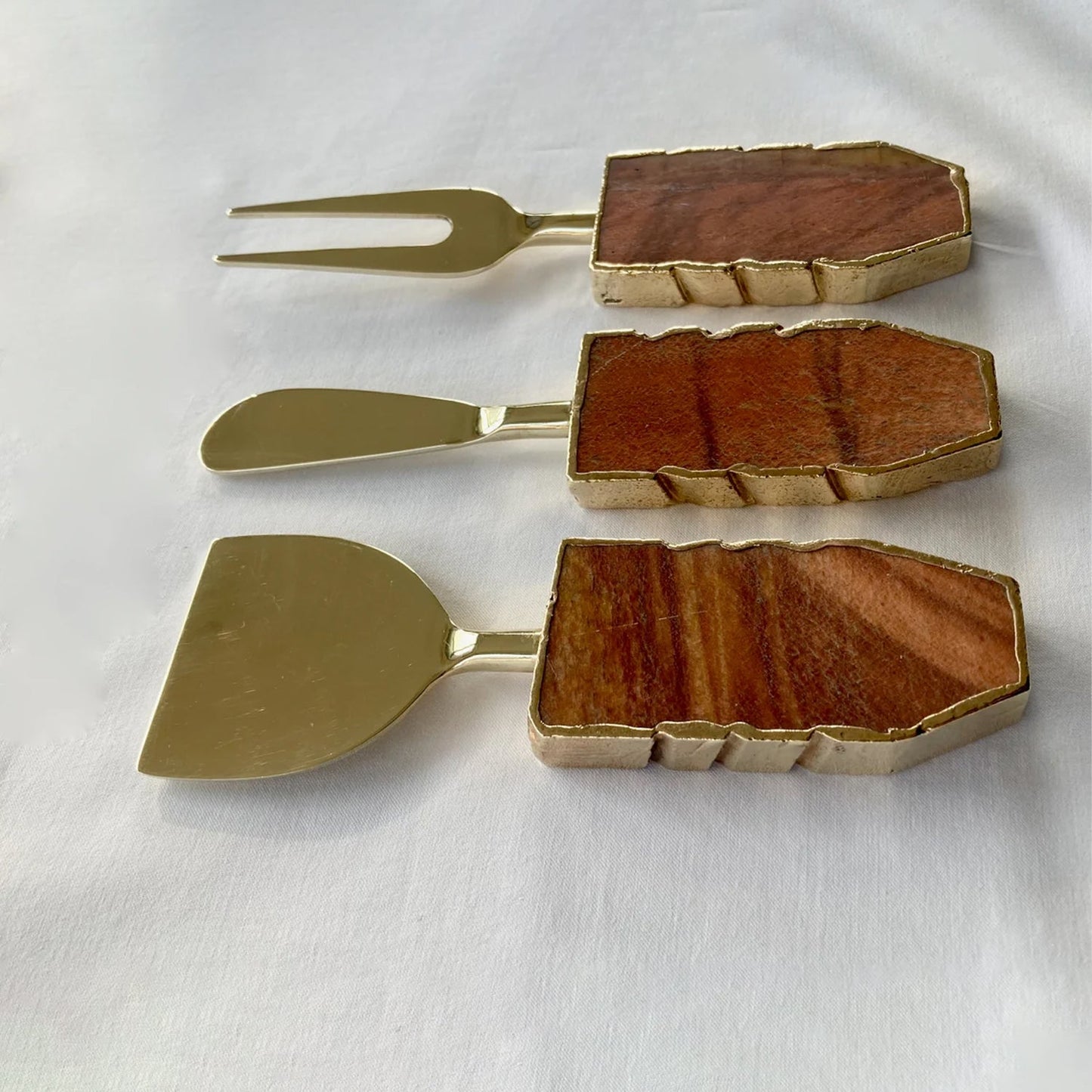 Set of 3 Agate Cheese Knives/Spreaders