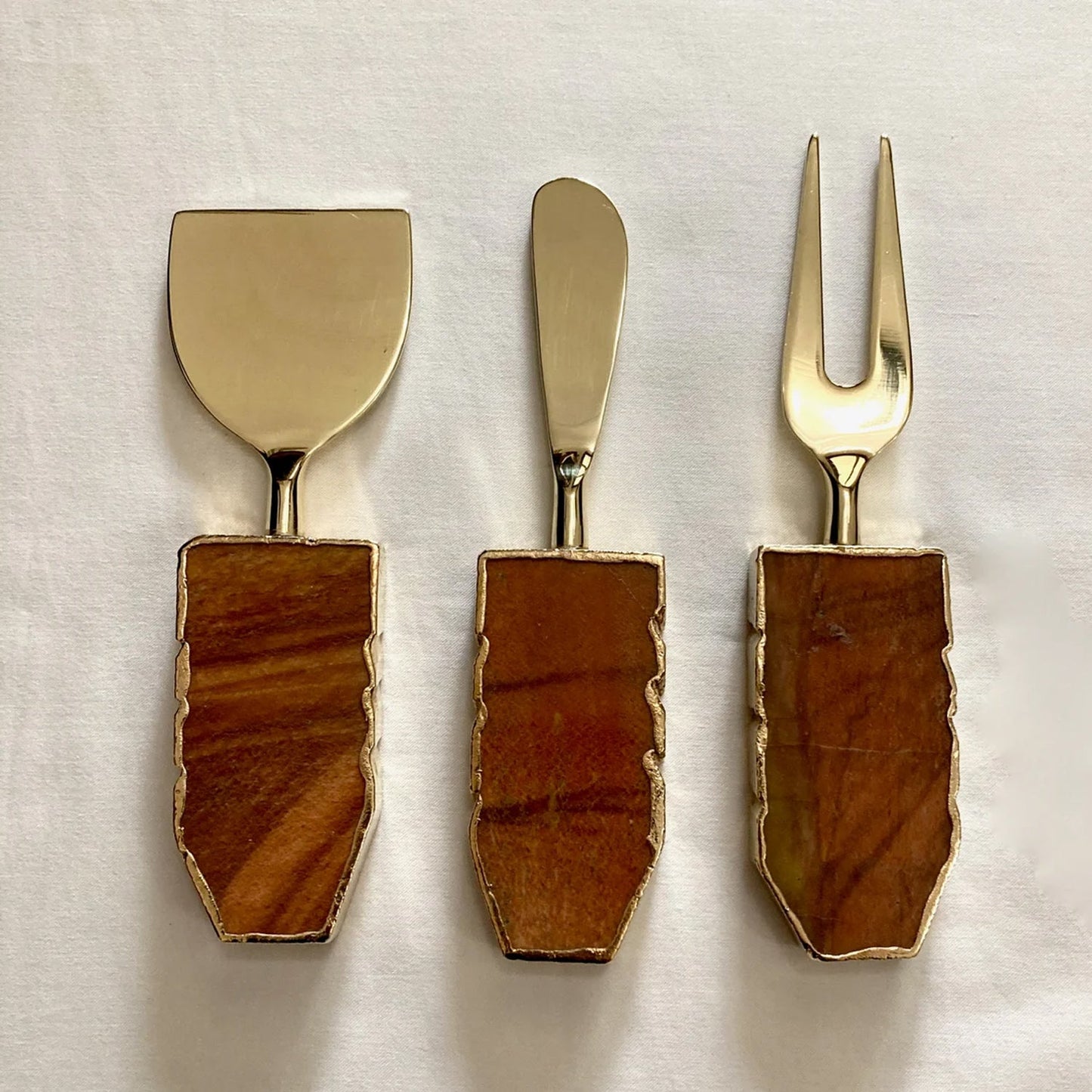 Set of 3 Agate Cheese Knives/Spreaders
