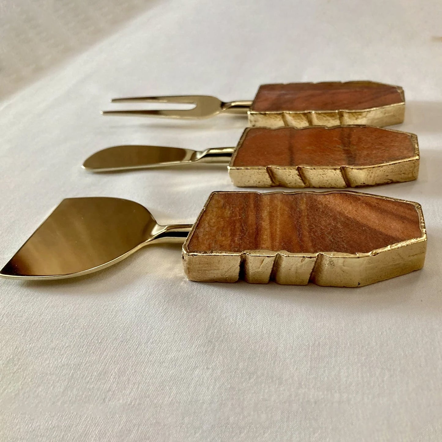 Set of 3 Agate Cheese Knives/Spreaders