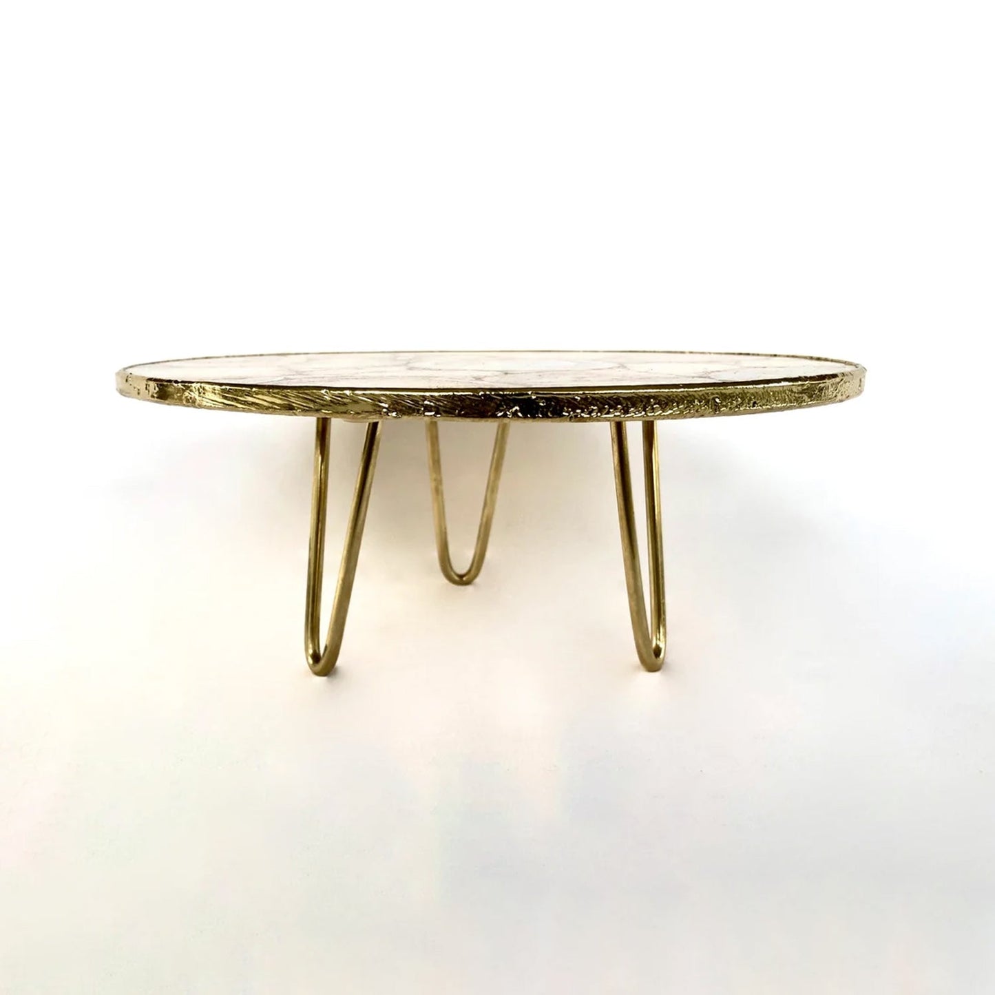 Golden Brown Agate Cake Stand/Centrepiece/Display Stand/Tray 10" Round