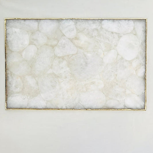 Large White Crystal Agate Cheese Platter/Tray/Personalised