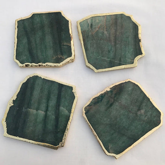 Sage Green Agate Aventurine Set of 4 Large Coasters/Personalised