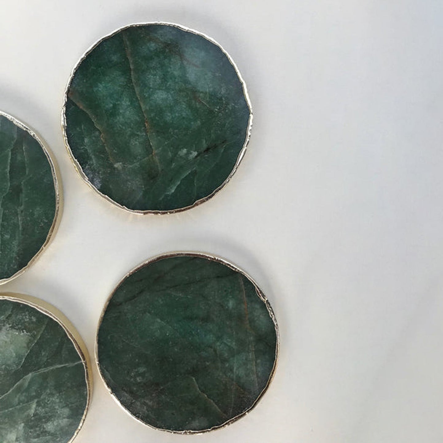 Sage Green Agate Hand Rounded Coasters - Set of 4 Large