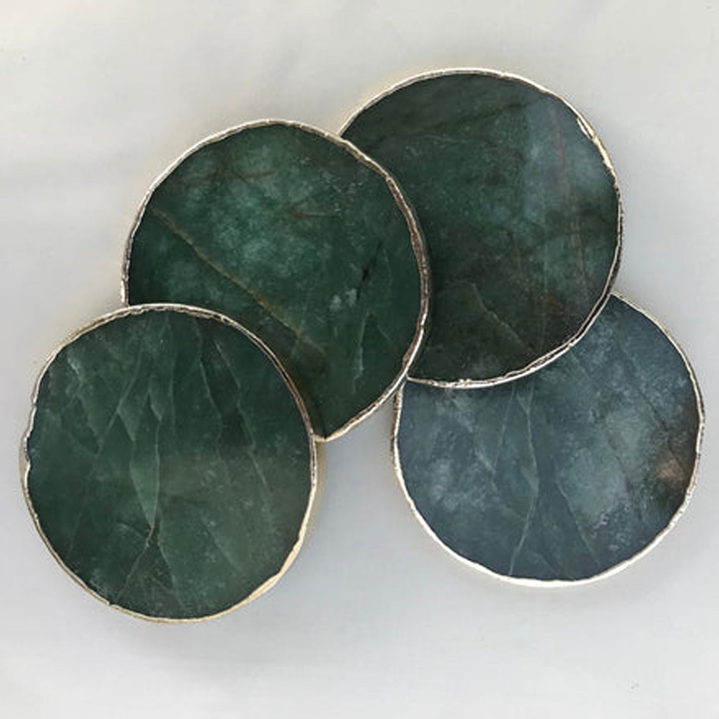 Sage Green Agate Hand Rounded Coasters - Set of 4 Large