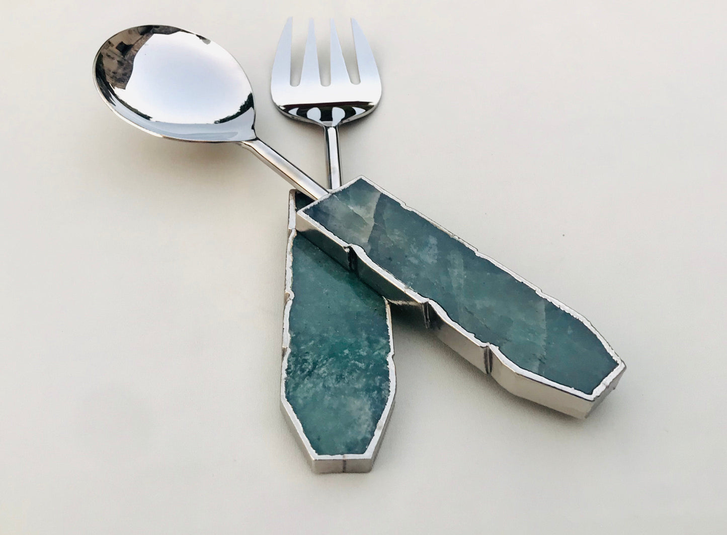 Green Agate Salad Server - Set of 2