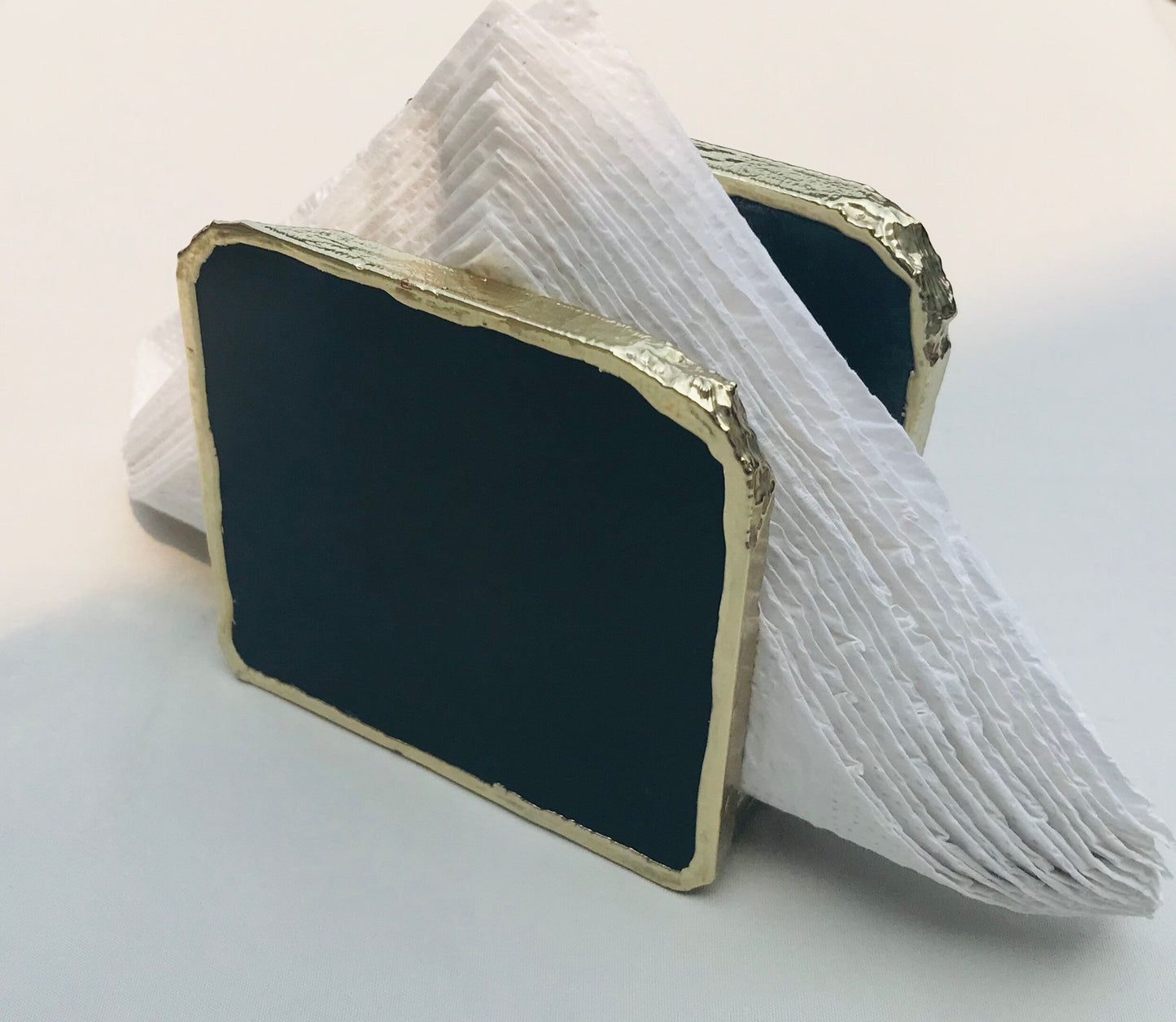 Black Agate Napkin Holder/Natural Stone Napkin Holder/Paper Napkin