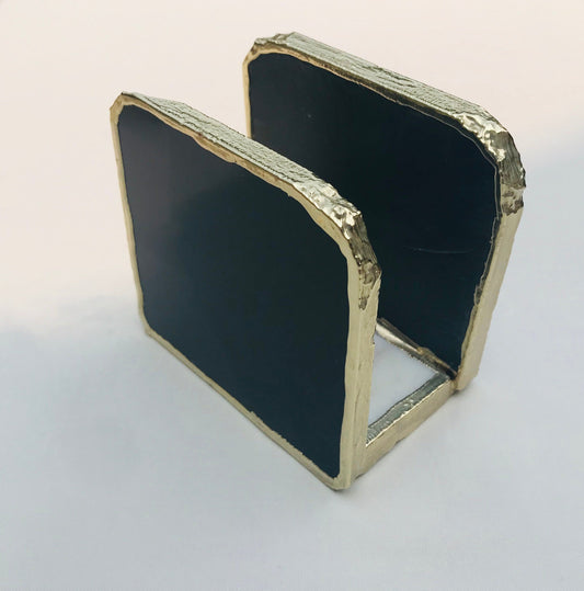 Black Agate Napkin Holder/Natural Stone Napkin Holder/Paper Napkin