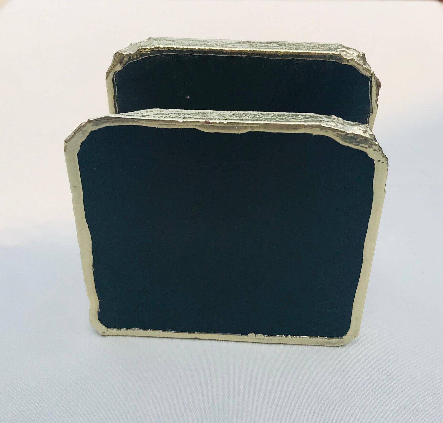 Black Agate Napkin Holder/Natural Stone Napkin Holder/Paper Napkin